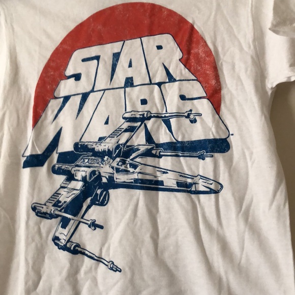 UNISEX Retro Max Engine Star Wars X wing T-shirt Juniors XS white cotton NWOT - Picture 3 of 10